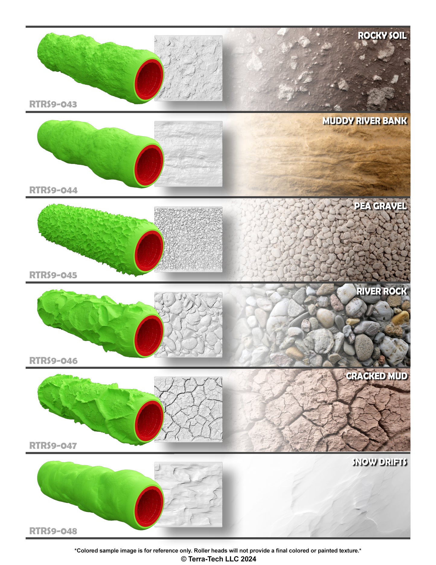 9" Premium Rubber Texture Roller Stamp for Concrete