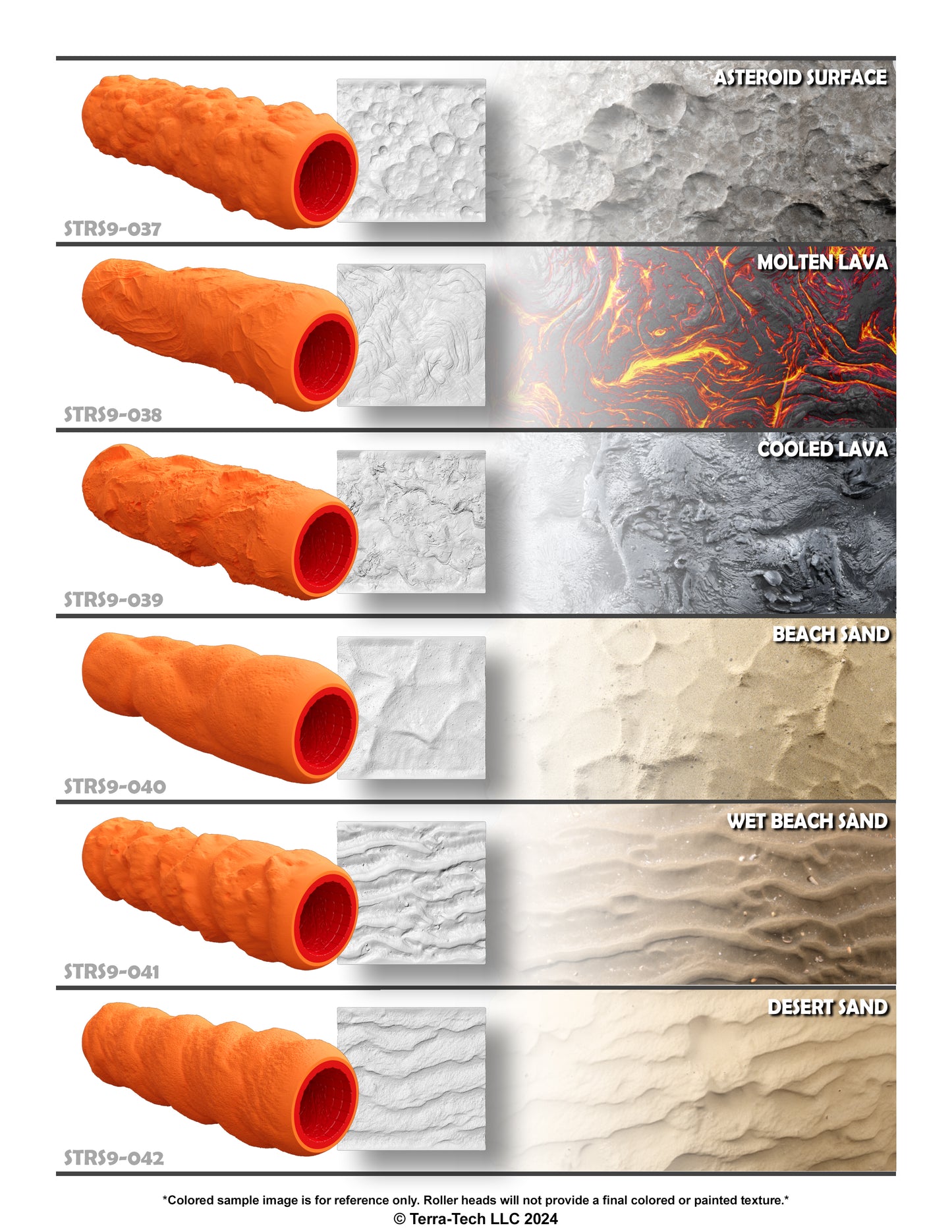 9" Premium Silicone Texture Roller Stamp for Epoxy