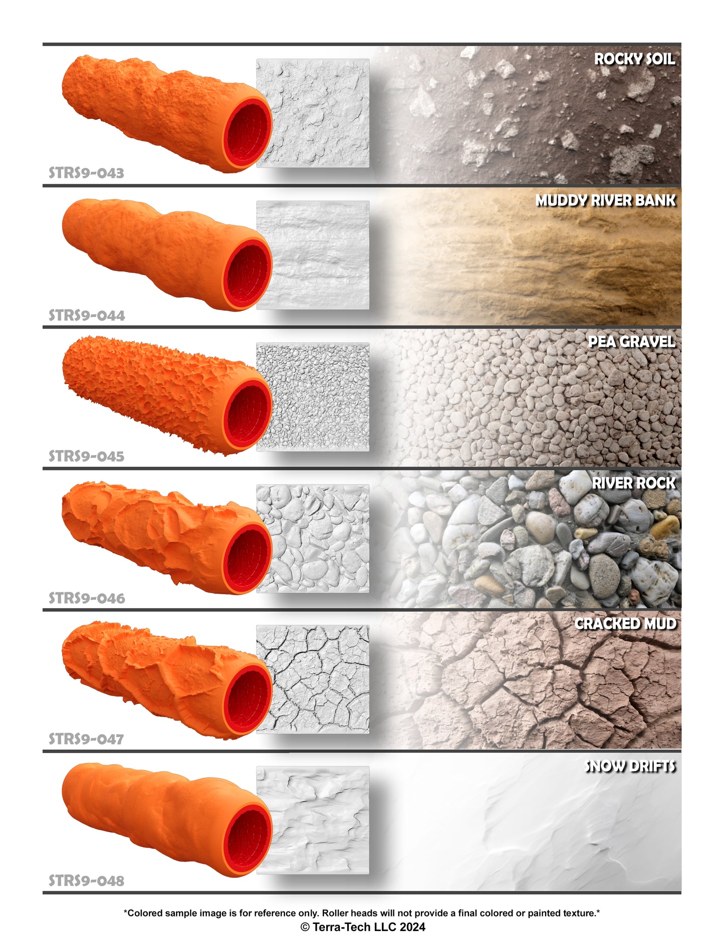 9" Premium Silicone Texture Roller Stamp for Epoxy