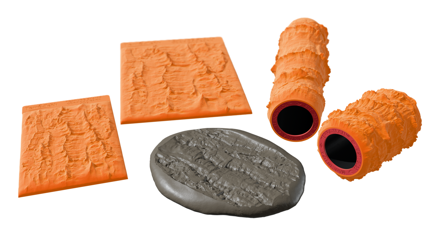Terra-Tech™ CORK OAK BARK — Silicone Texture Rollers & Stamps
