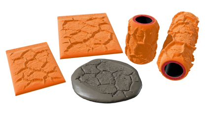 Terra-Tech™ DRY CRACKED EARTH — Silicone Texture Rollers & Stamps