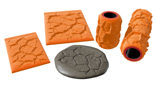Terra-Tech™ DRY CRACKED EARTH — Silicone Texture Rollers & Stamps