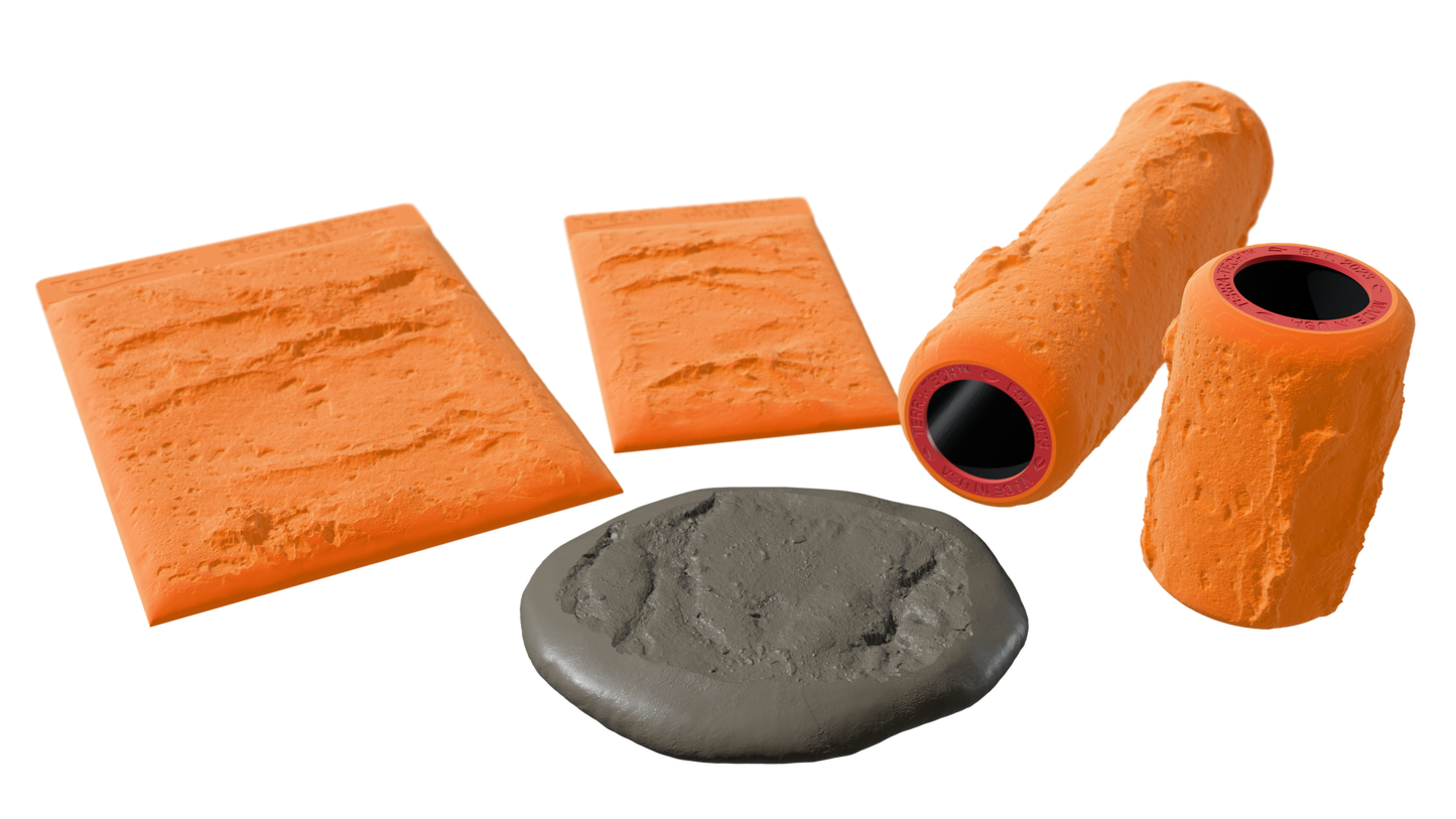 Terra-Tech™ ERODED SEDIMENT — Silicone Texture Rollers & Stamps