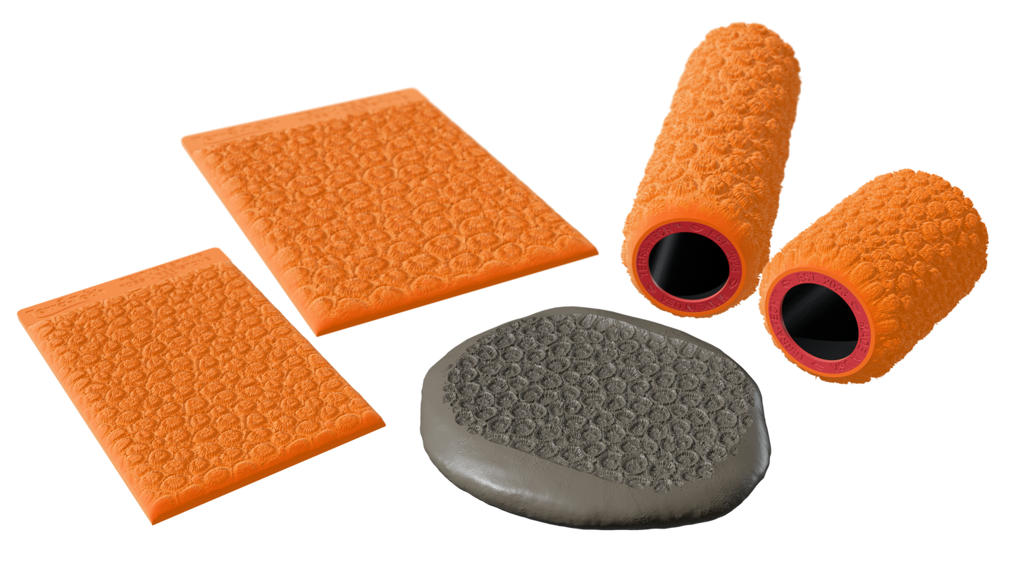 Terra-Tech™ FOSSIL REEFSTONE — Silicone Texture Rollers & Stamps