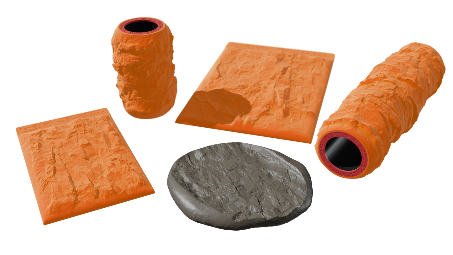 Terra-Tech™ FRACTURED SHALE ROCK — Silicone Texture Rollers & Stamps