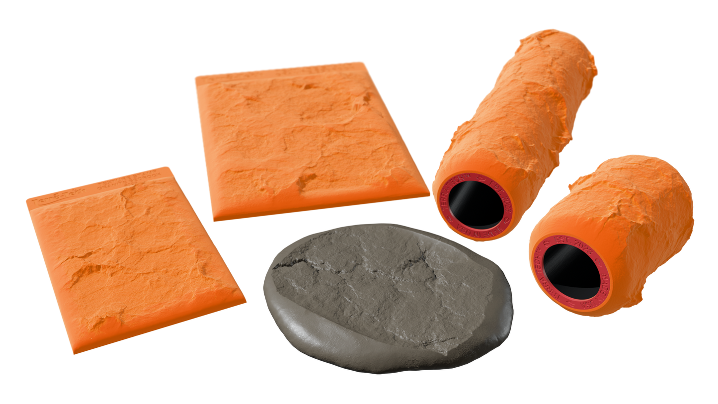 Terra-Tech™ GRANITE BEDROCK — Silicone Texture Rollers & Stamps
