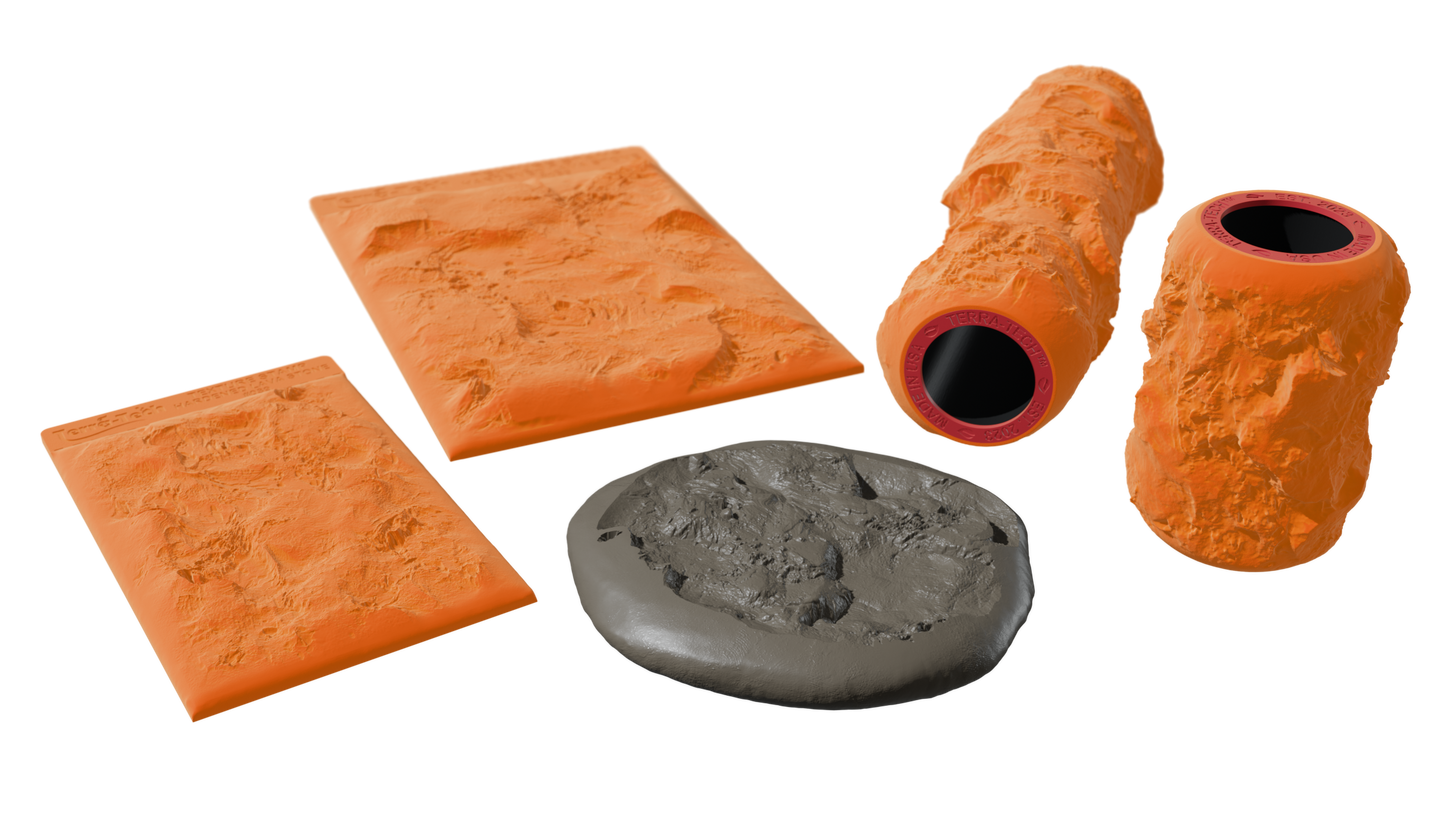 Terra-Tech™ HARDENED LAVA STONE — Silicone Texture Rollers & Stamps