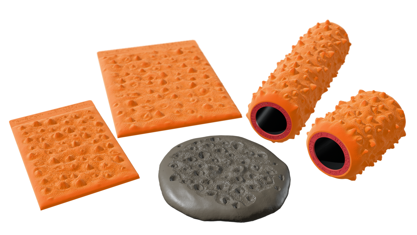 Terra-Tech™ PAVONA CACTUS CORAL — Silicone Texture Rollers & Stamps