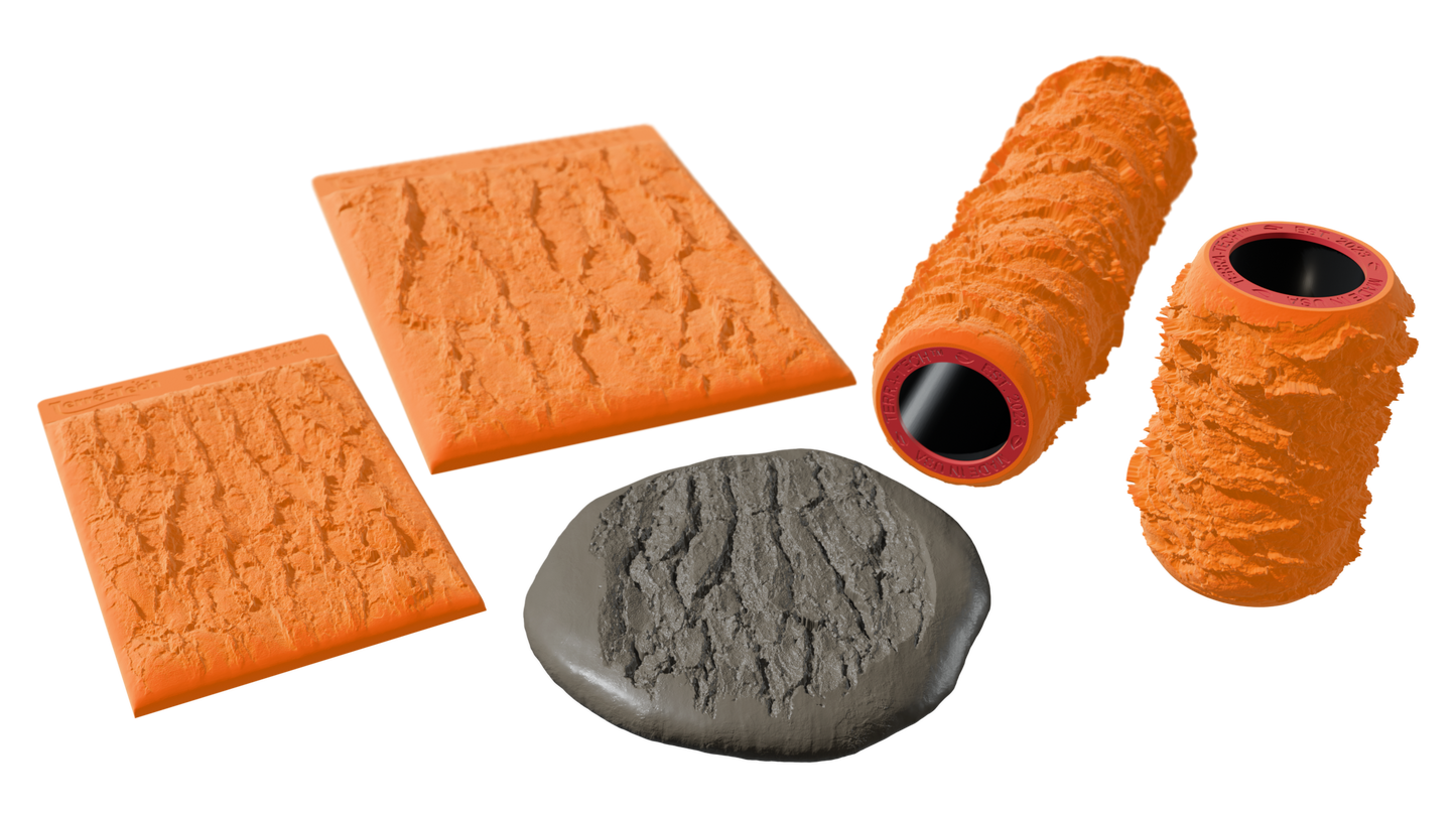 Terra-Tech™ SUGAR PINE BARK — Silicone Texture Rollers & Stamps