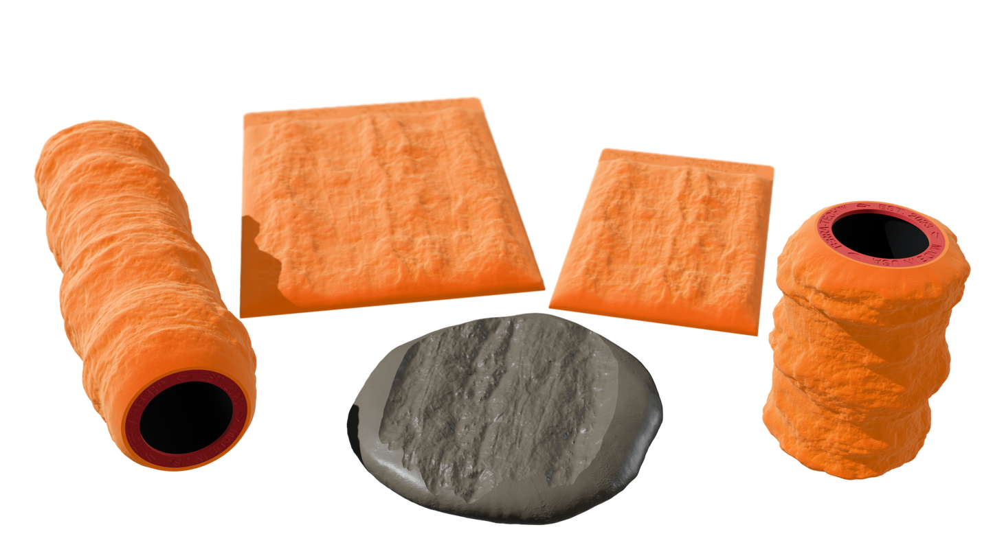 Terra-Tech™ RIVERBANK CLAY — Silicone Texture Rollers & Stamps