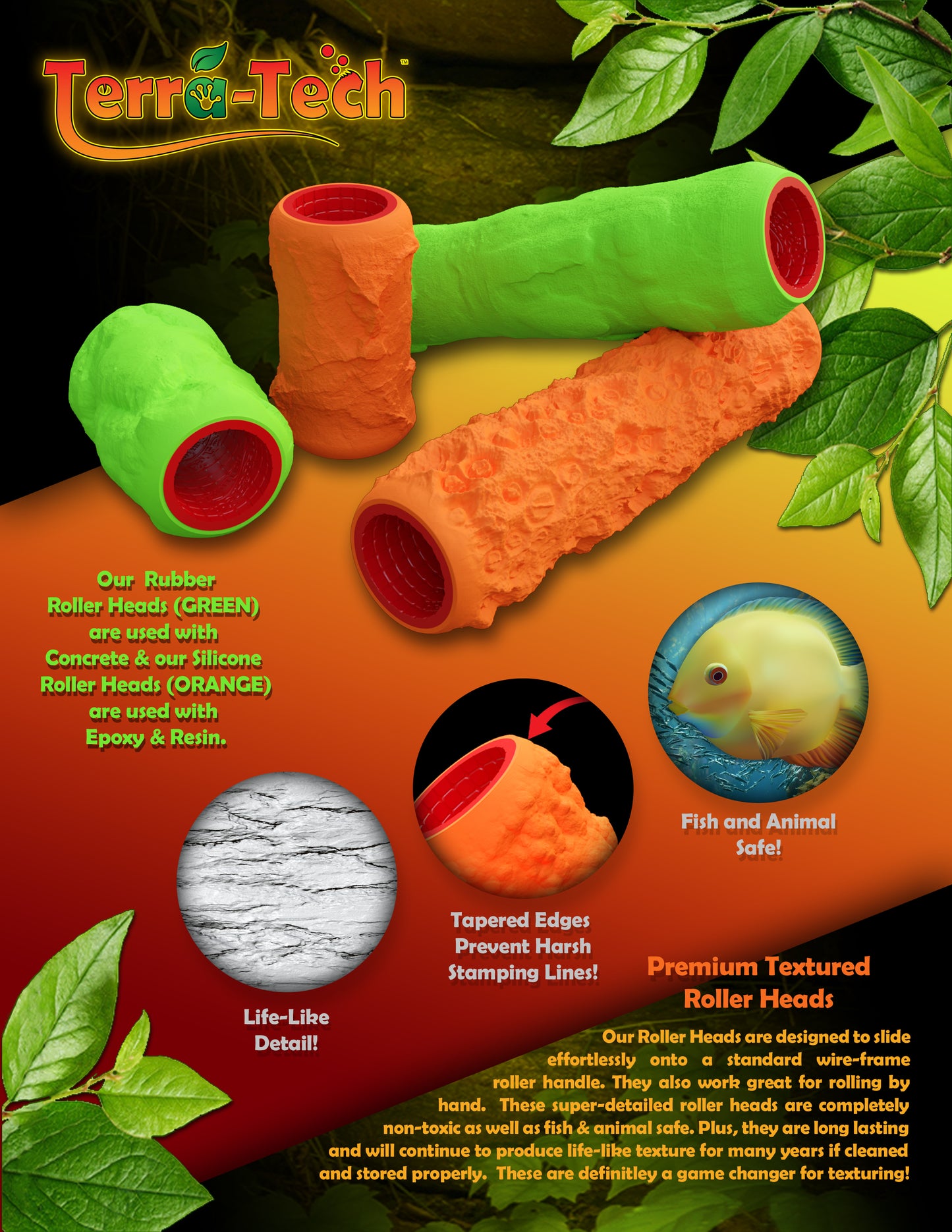 4" Premium Silicone Texture Roller Stamp for Epoxy