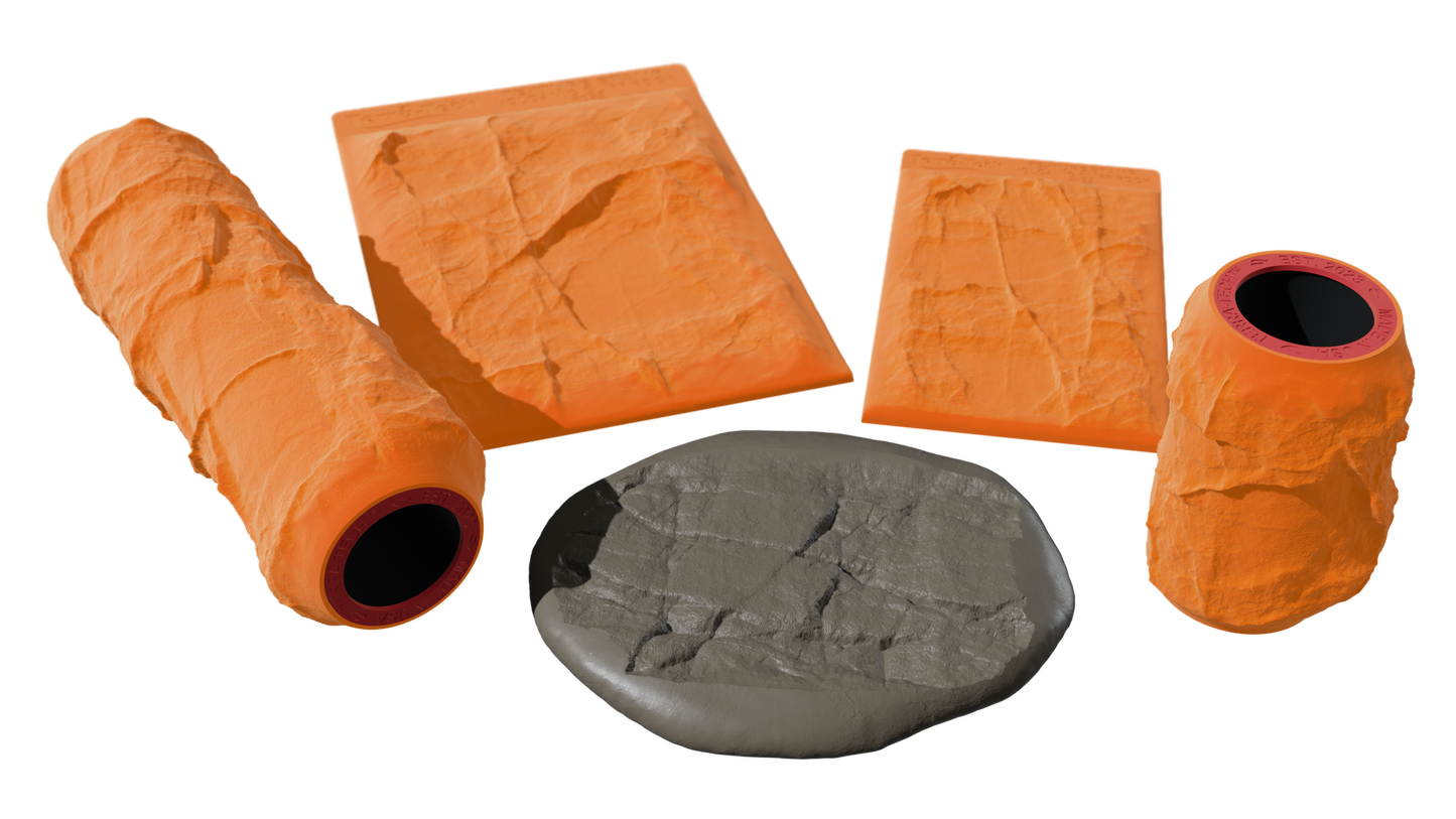 Terra-Tech™ VOLCANIC CLIFF ROCK — Silicone Texture Rollers & Stamps