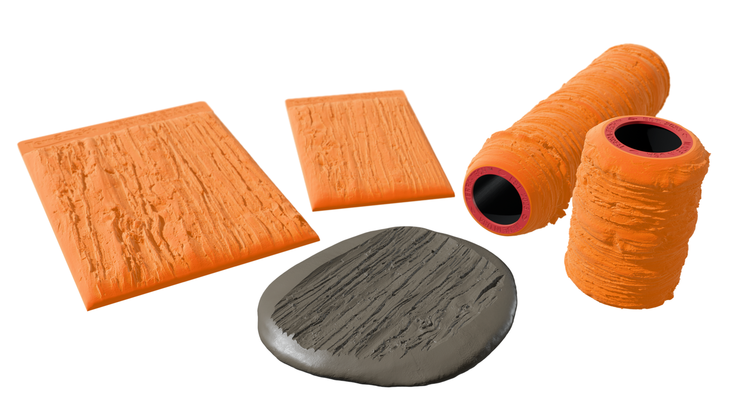 Terra-Tech™ WESTERN RED CEDAR BARK — Silicone Texture Rollers & Stamps
